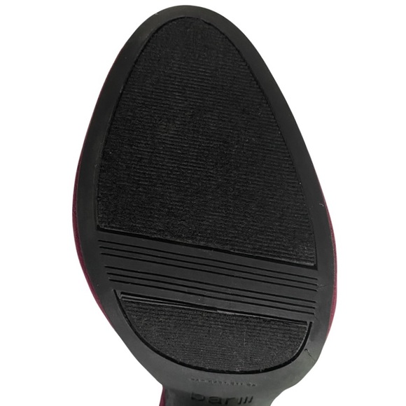 Hidden Platform Heels with Ankle Straps, Burgundy Ultra Suede, Bar III - Picture 11 of 16